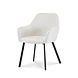 Lizzely Garden & Living Chaise de salle à manger avec accoudoirs Yurgan tissu chenillé blanc