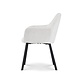 Lizzely Garden & Living Chaise de salle à manger avec accoudoirs Yurgan tissu chenillé blanc