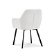 Lizzely Garden & Living Chaise de salle à manger avec accoudoirs Yurgan tissu chenillé blanc