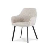 Lizzely Garden & Living Chaise de salle à manger avec accoudoirs Yurgan tissu chenillé beige Lizzely Garden & Living Chaise de salle à manger avec accoudoirs Yurgan tissu chenillé beige