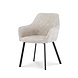 Lizzely Garden & Living Chaise de salle à manger avec accoudoirs Yurgan tissu chenillé beige