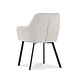 Lizzely Garden & Living Chaise de salle à manger avec accoudoirs Yurgan tissu chenillé beige