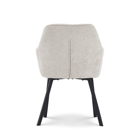 Lizzely Garden & Living Chaise de salle à manger avec accoudoirs Yurgan tissu chenillé beige