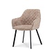 Lizzely Garden & Living Chaise de salle à manger avec accoudoirs Yurgan tissu chenillé taupe