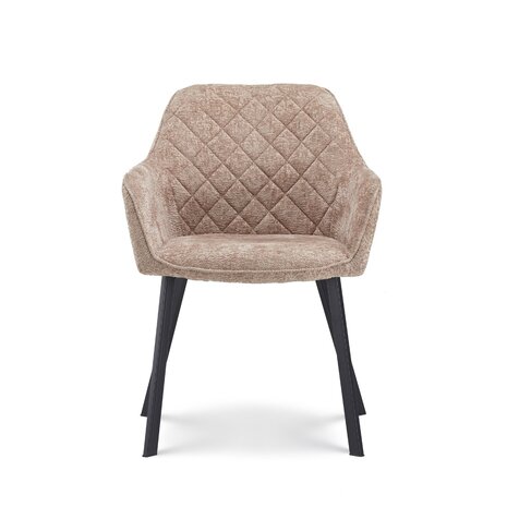 Lizzely Garden & Living Chaise de salle à manger avec accoudoirs Yurgan tissu chenillé taupe