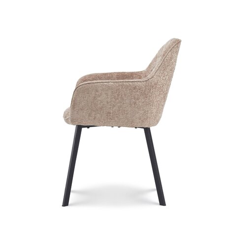 Lizzely Garden & Living Chaise de salle à manger avec accoudoirs Yurgan tissu chenillé taupe
