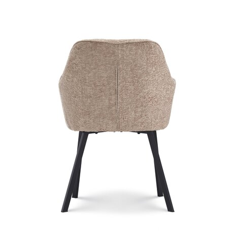 Lizzely Garden & Living Chaise de salle à manger avec accoudoirs Yurgan tissu chenillé taupe