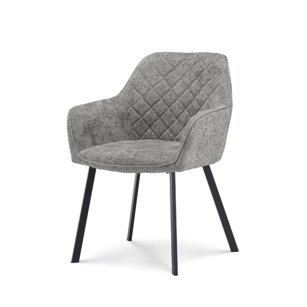 Chaise de salle à manger avec accoudoirs Yurgan tissu chenillé gris Chaise de salle à manger avec accoudoirs Yurgan tissu chenillé gris