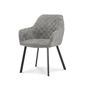 Lizzely Garden & Living Chaise de salle à manger avec accoudoirs Yurgan tissu chenillé gris