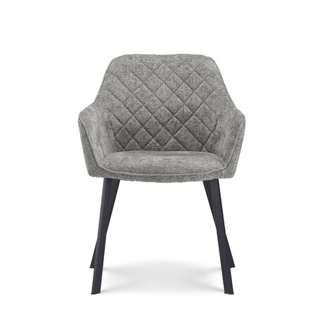 Lizzely Garden & Living Chaise de salle à manger avec accoudoirs Yurgan tissu chenillé gris Lizzely Garden & Living Chaise de salle à manger avec accoudoirs Yurgan tissu chenillé gris