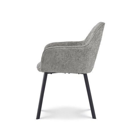 Lizzely Garden & Living Chaise de salle à manger avec accoudoirs Yurgan tissu chenillé gris Lizzely Garden & Living Chaise de salle à manger avec accoudoirs Yurgan tissu chenillé gris