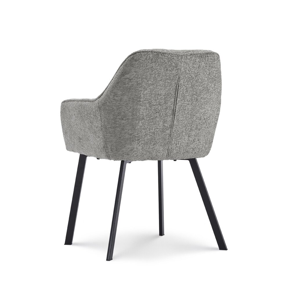 Chaise de salle à manger avec accoudoirs Yurgan tissu chenillé gris Chaise de salle à manger avec accoudoirs Yurgan tissu chenillé gris