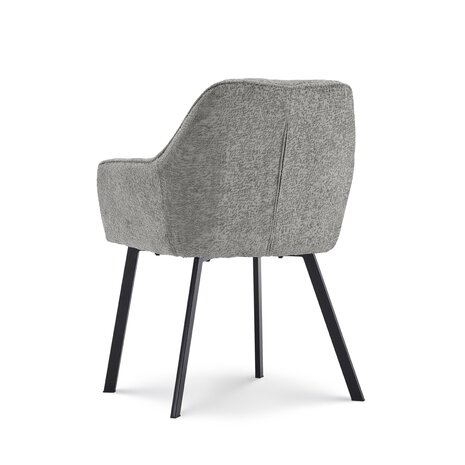 Lizzely Garden & Living Chaise de salle à manger avec accoudoirs Yurgan tissu chenillé gris Lizzely Garden & Living Chaise de salle à manger avec accoudoirs Yurgan tissu chenillé gris