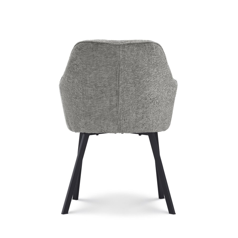 Chaise de salle à manger avec accoudoirs Yurgan tissu chenillé gris Chaise de salle à manger avec accoudoirs Yurgan tissu chenillé gris