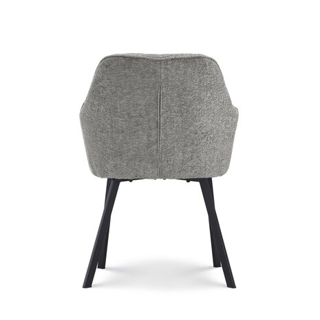 Lizzely Garden & Living Chaise de salle à manger avec accoudoirs Yurgan tissu chenillé gris Lizzely Garden & Living Chaise de salle à manger avec accoudoirs Yurgan tissu chenillé gris