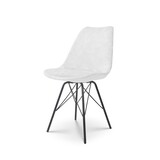 Lizzely Garden & Living Chaise de salle à manger Viga blanc tissu chenillé