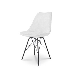 Lizzely Garden & Living Chaise de salle à manger Viga blanc tissu chenillé