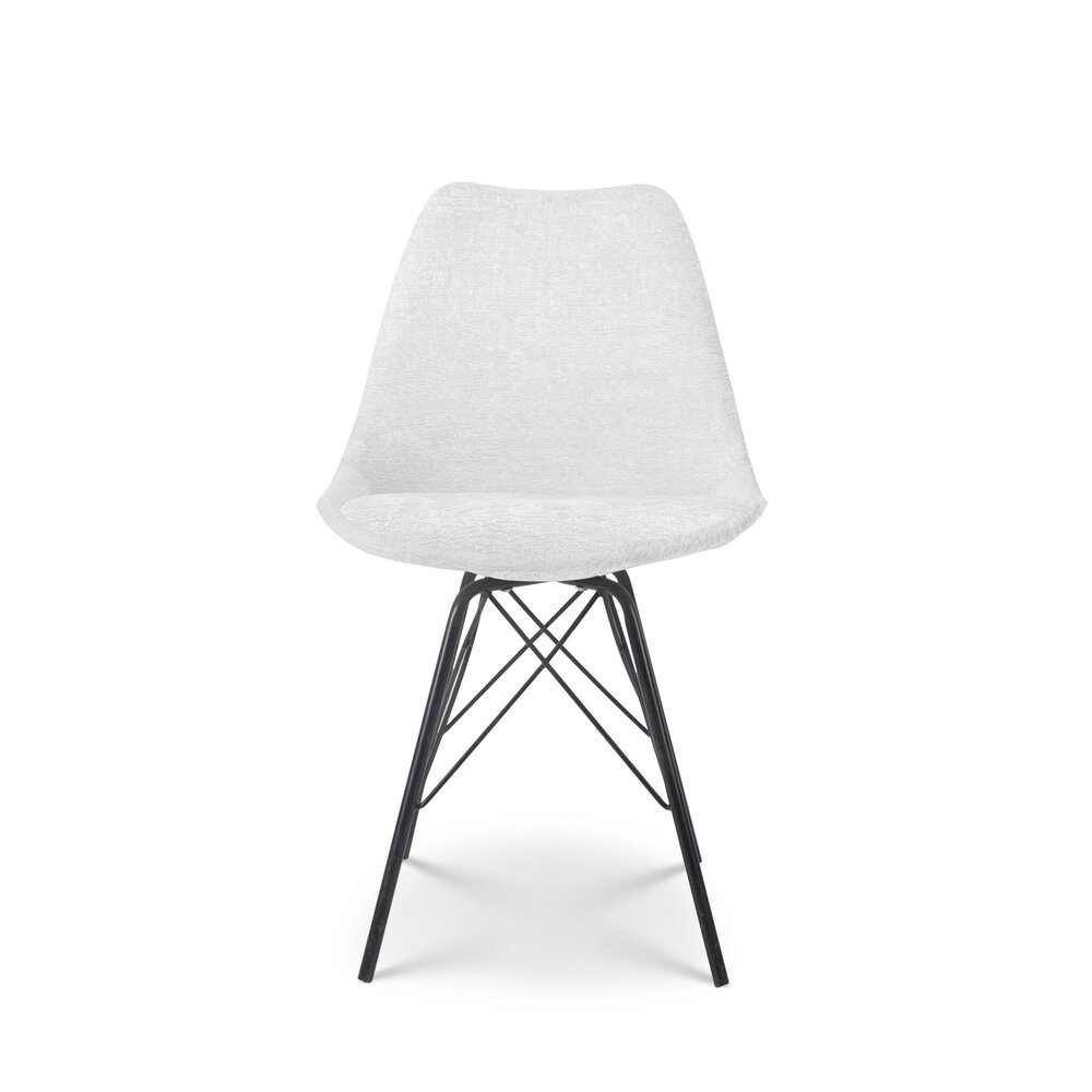 Chaise de salle à manger Viga blanc tissu chenillé