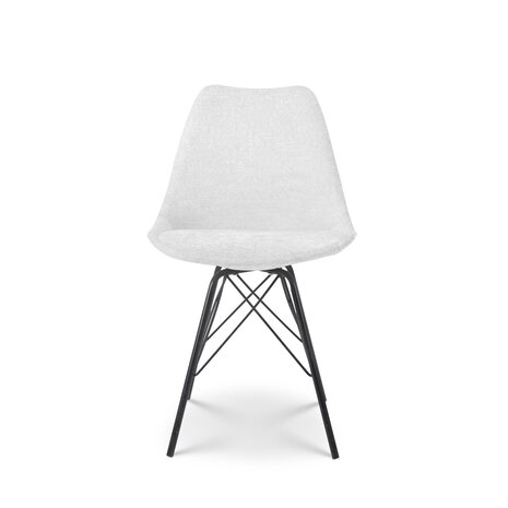 Lizzely Garden & Living Chaise de salle à manger Viga blanc tissu chenillé