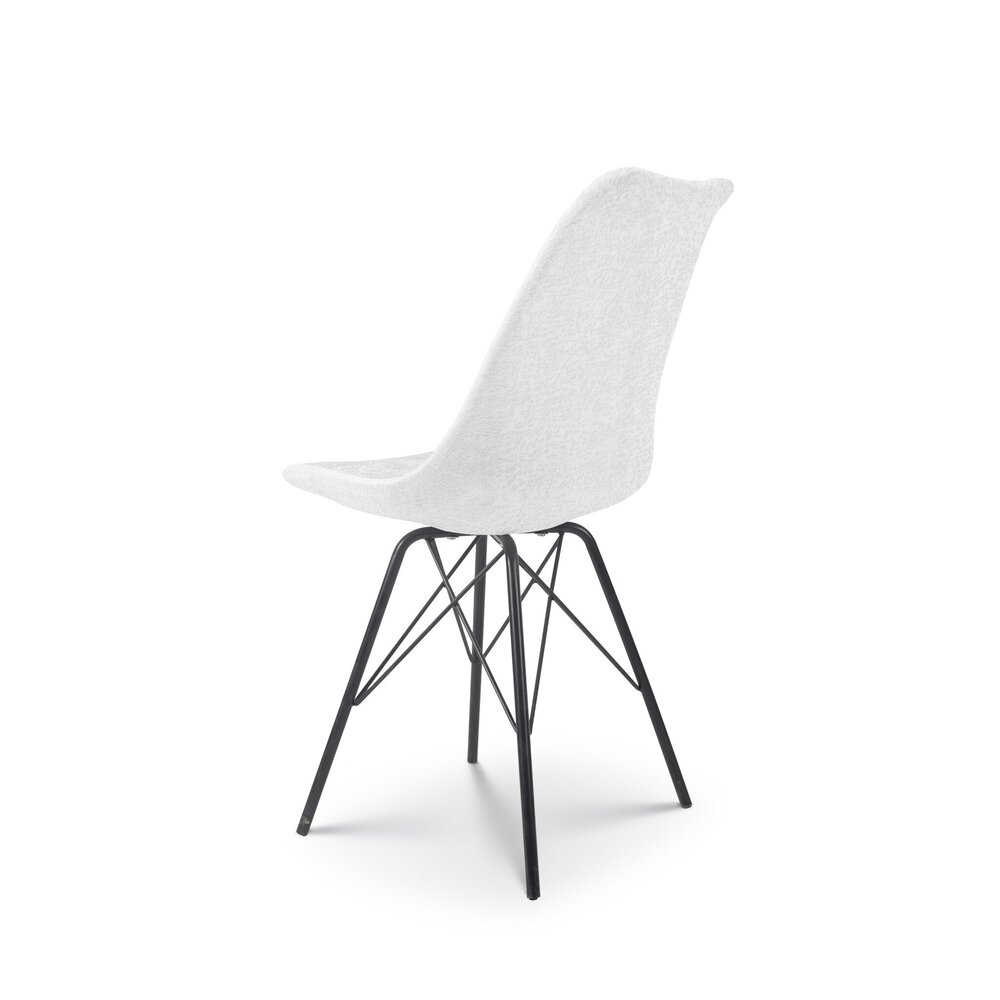 Chaise de salle à manger Viga blanc tissu chenillé