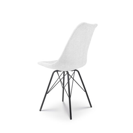 Lizzely Garden & Living Chaise de salle à manger Viga blanc tissu chenillé