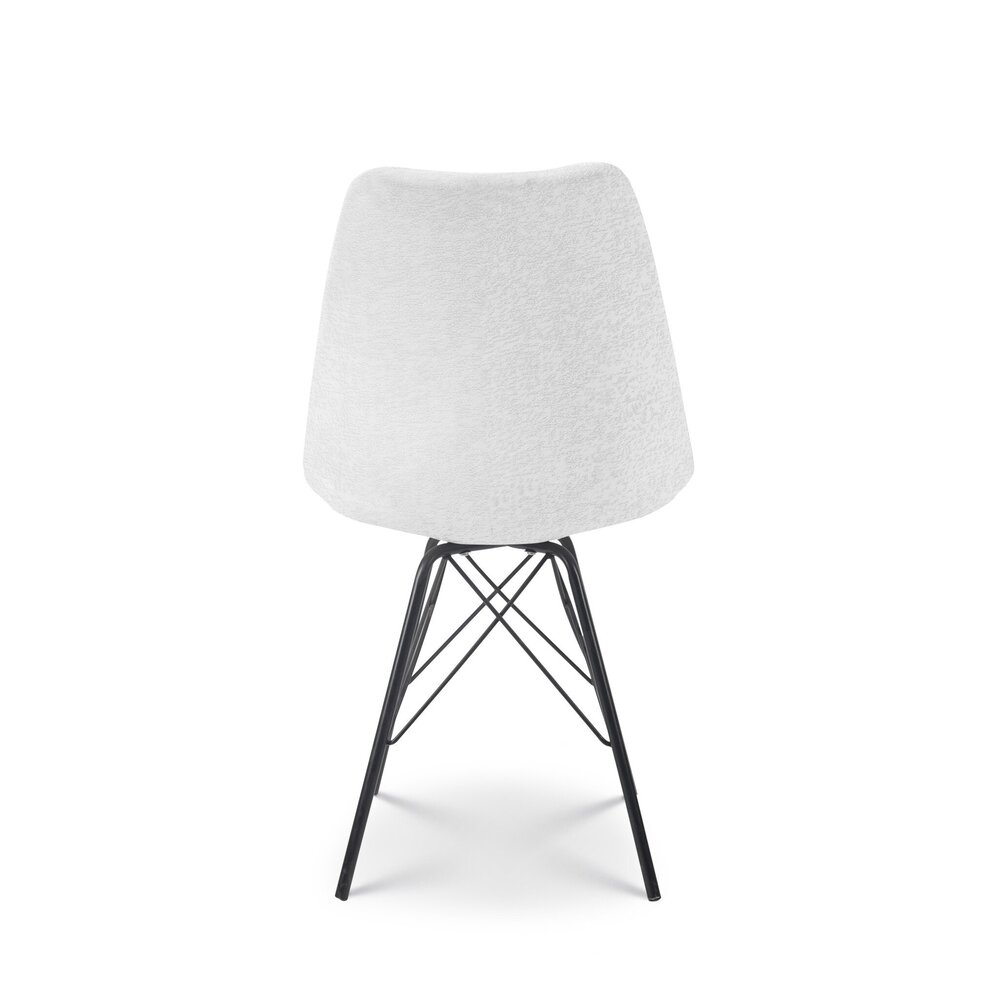 Chaise de salle à manger Viga blanc tissu chenillé