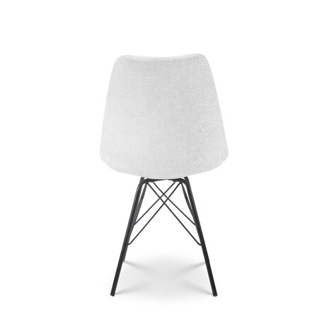 Lizzely Garden & Living Chaise de salle à manger Viga blanc tissu chenillé