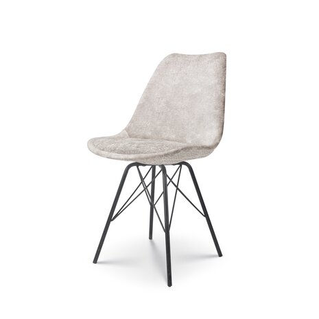 Lizzely Garden & Living Chaise de salle à manger Viga beige tissu chenillé