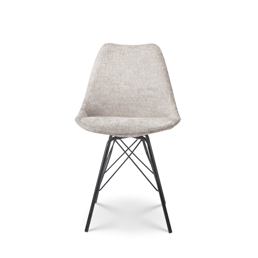 Chaise de salle à manger Viga beige tissu chenillé