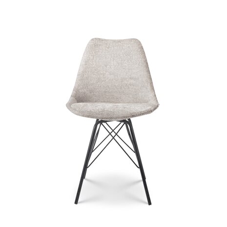 Lizzely Garden & Living Chaise de salle à manger Viga beige tissu chenillé