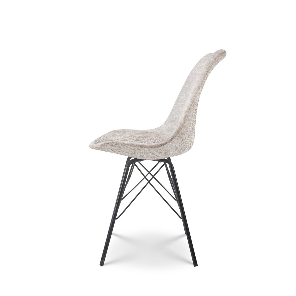 Chaise de salle à manger Viga beige tissu chenillé