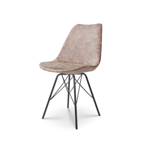 Lizzely Garden & Living Chaise de salle à manger Viga taupe tissu chenillé