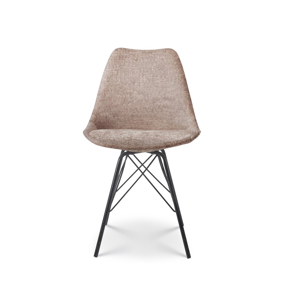 Chaise de salle à manger Viga taupe tissu chenillé