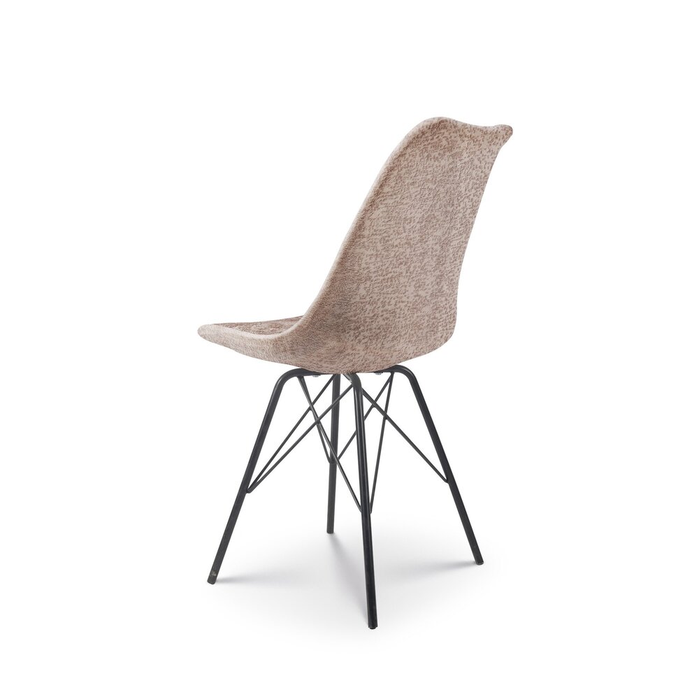 Chaise de salle à manger Viga taupe tissu chenillé