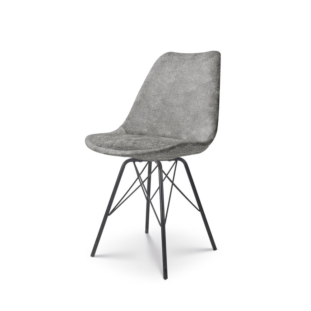 Chaise de salle à manger Viga gris tissu chenillé