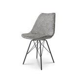 Lizzely Garden & Living Chaise de salle à manger Viga gris tissu chenillé