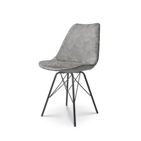 Lizzely Garden & Living Chaise de salle à manger Viga gris tissu chenillé