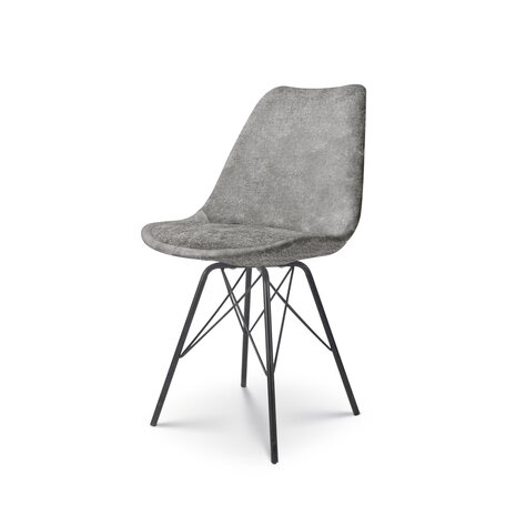 Lizzely Garden & Living Chaise de salle à manger Viga gris tissu chenillé