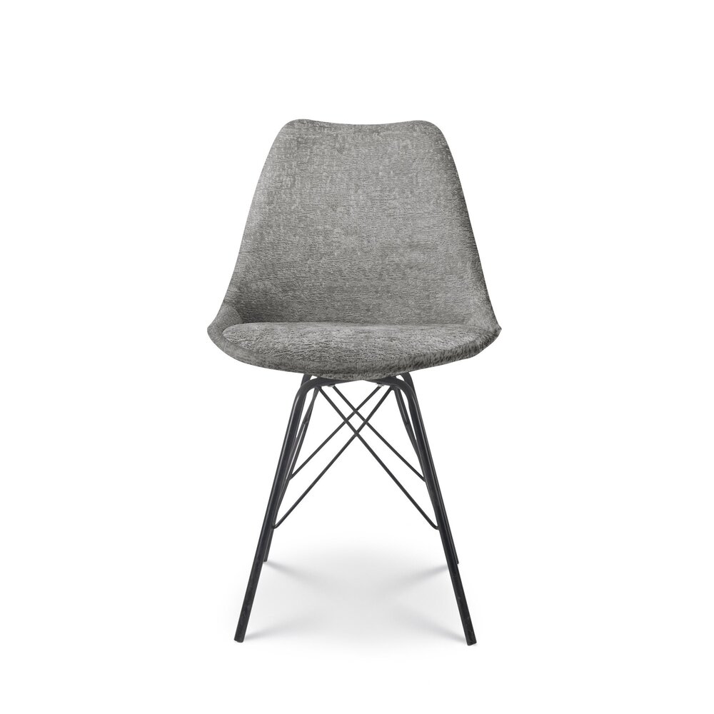 Chaise de salle à manger Viga gris tissu chenillé