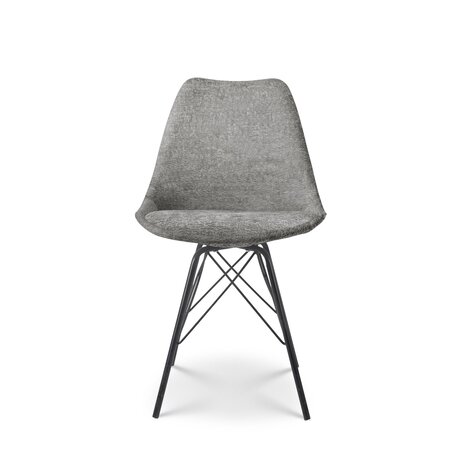 Lizzely Garden & Living Chaise de salle à manger Viga gris tissu chenillé