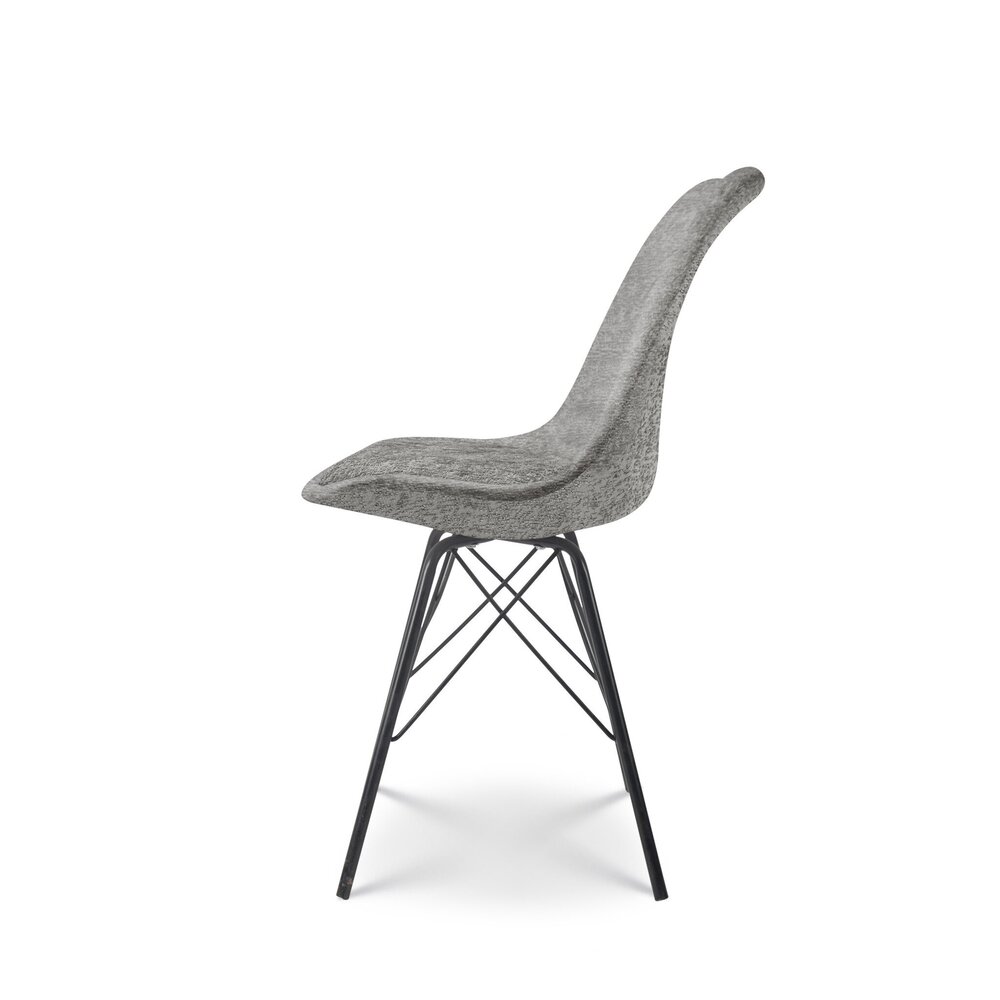 Chaise de salle à manger Viga gris tissu chenillé