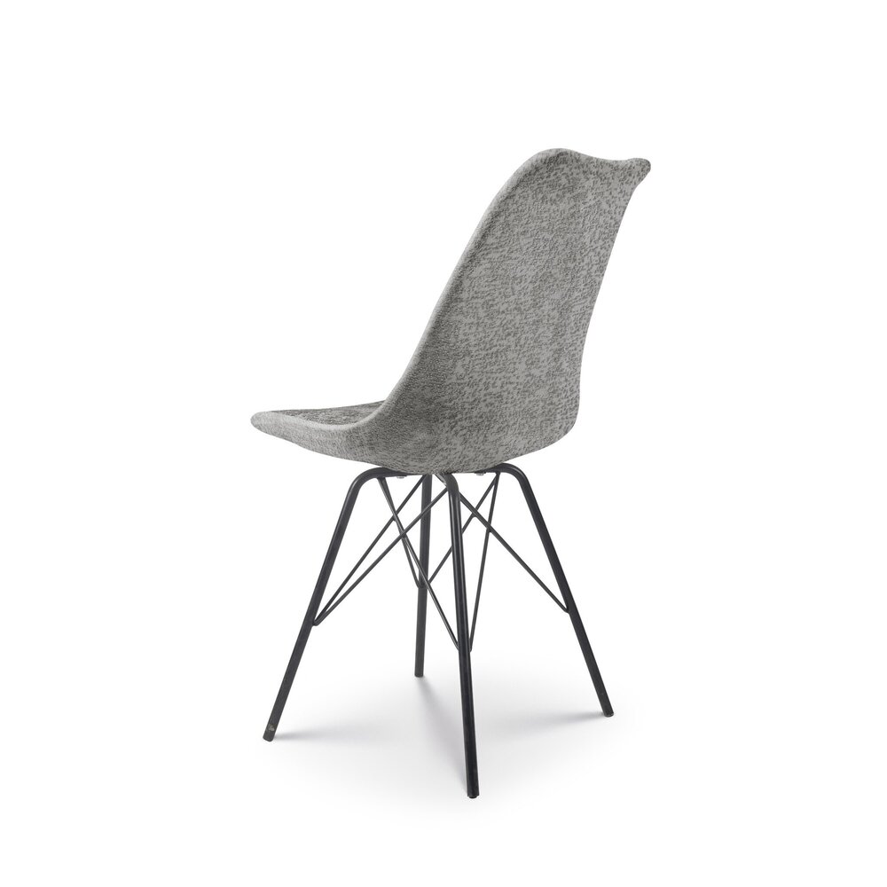 Chaise de salle à manger Viga gris tissu chenillé