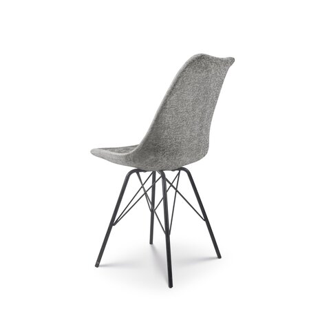 Lizzely Garden & Living Chaise de salle à manger Viga gris tissu chenillé