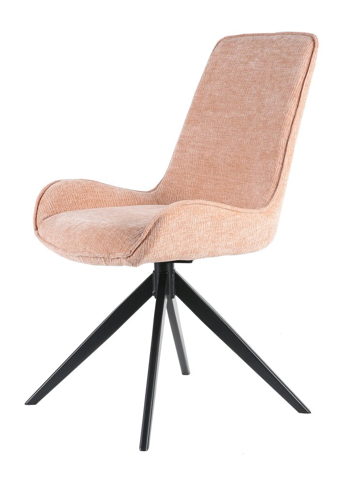 Chaise de salle à manger pivotante Marloes tissue côtelé champagne