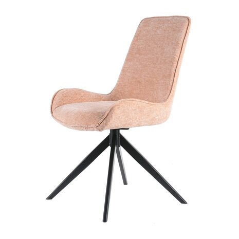 Lizzely Garden & Living Chaise de salle à manger pivotante Marloes tissue côtelé champagne