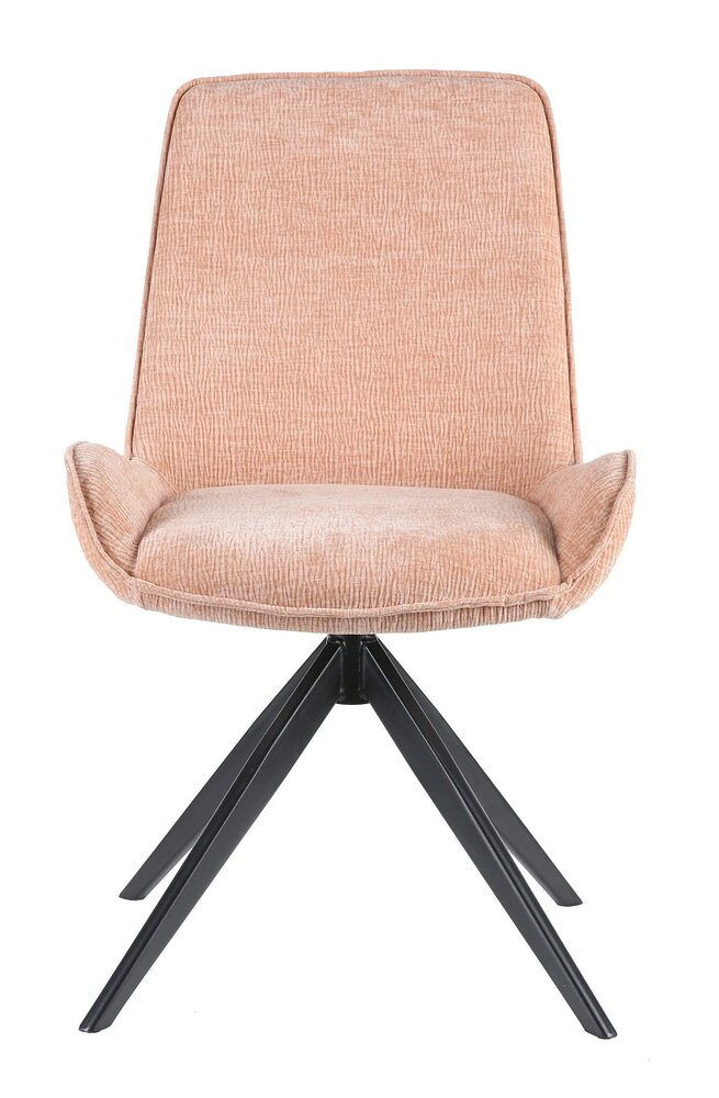 Chaise de salle à manger pivotante Marloes tissue côtelé champagne