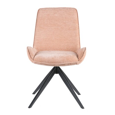 Lizzely Garden & Living Chaise de salle à manger pivotante Marloes tissue côtelé champagne