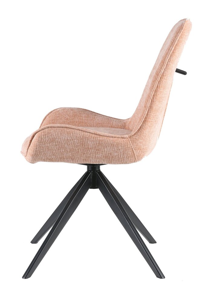 Chaise de salle à manger pivotante Marloes tissue côtelé champagne
