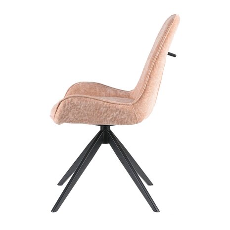 Lizzely Garden & Living Chaise de salle à manger pivotante Marloes tissue côtelé champagne