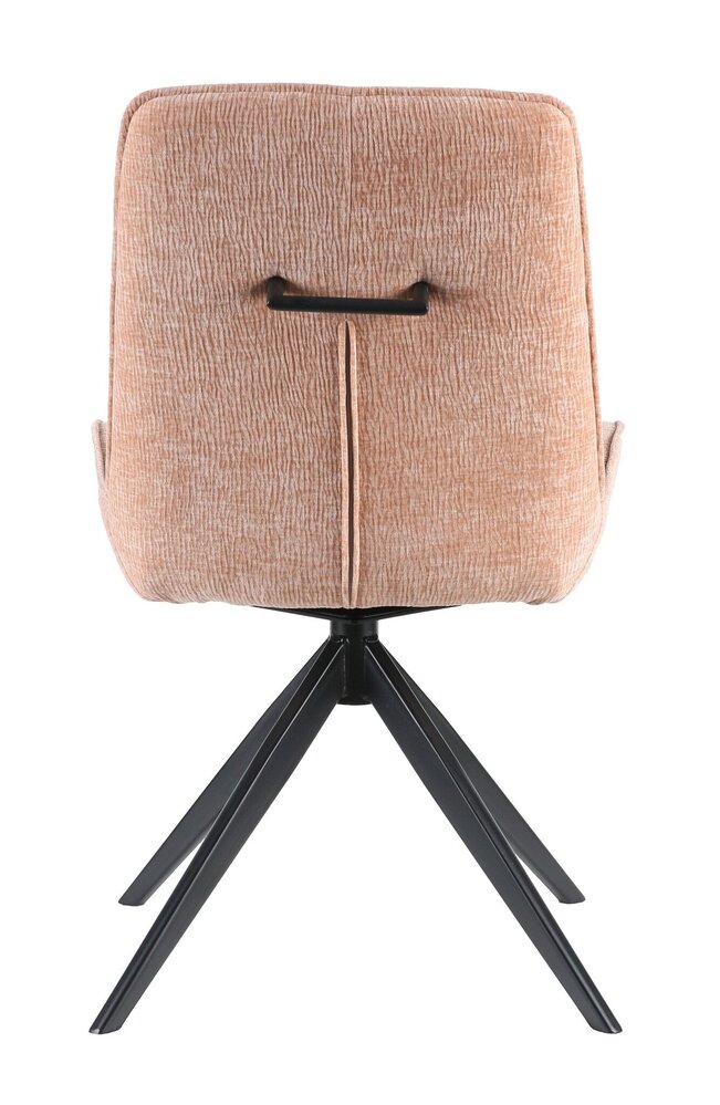 Chaise de salle à manger pivotante Marloes tissue côtelé champagne